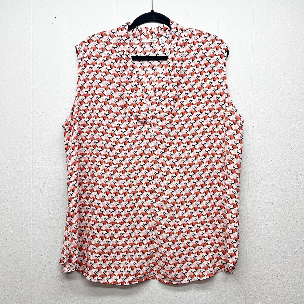 Halogen Floral Sheer Top Womens 18W Spring Relaxed Lightweight Workwear Dressy